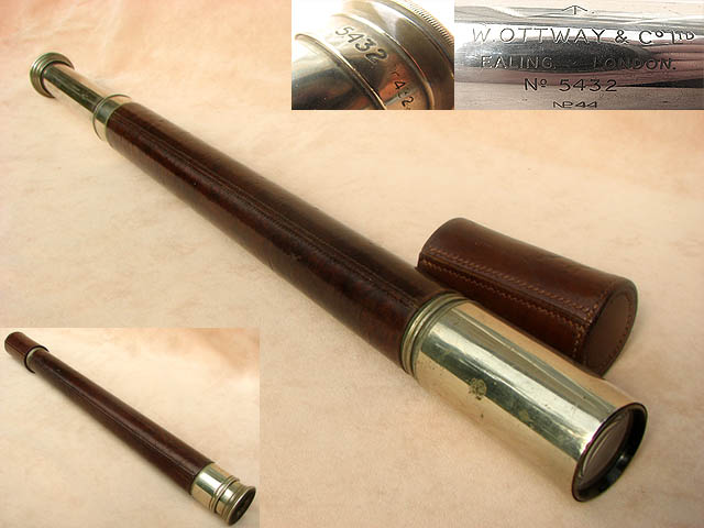 Classic single draw Naval Officer of the Watch telescope by  W Ottway & Co Ltd